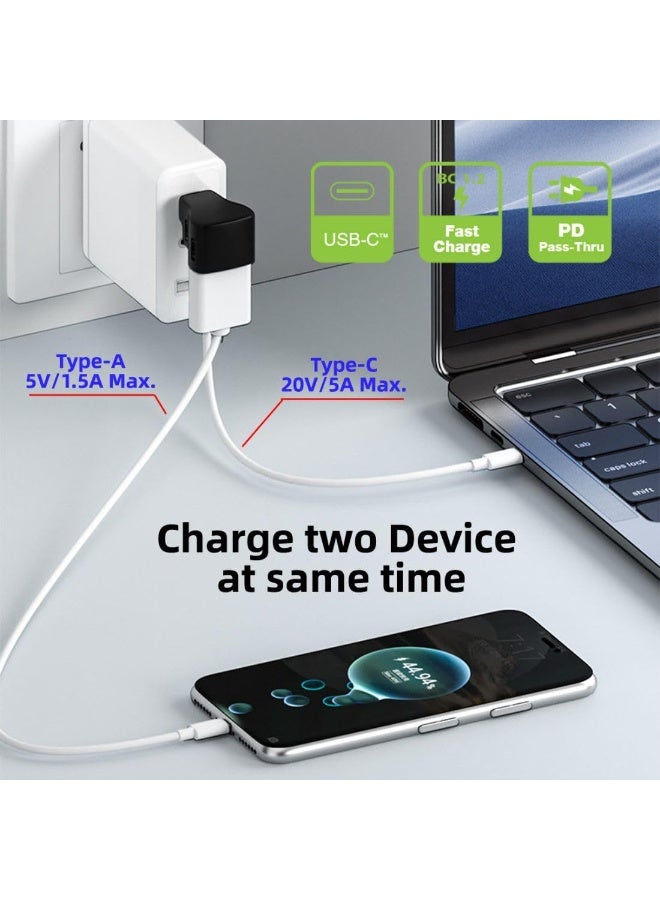 fantasize محول 2 في 1 USB C إلى USB 3.0/USB C أنثوي 20Gbps PD100W 4K60Hz لفصل الإشارة للتلفاز عالي الدقة/القرص/لوحة المفاتيح/الفأرة يدعم الطاقة للمبرد والإضاءة - Image 3
